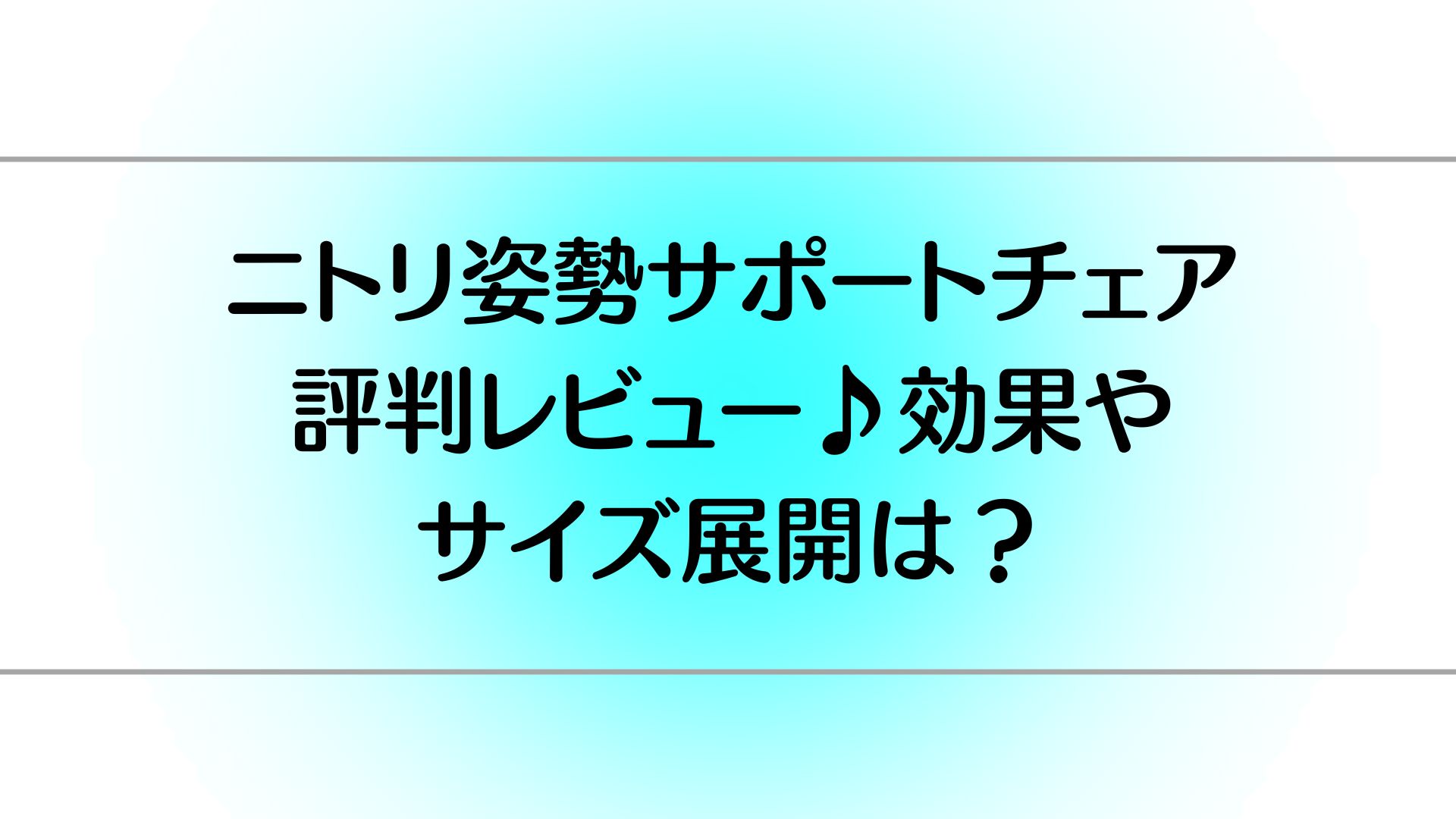 ニトリ　姿勢サポートチェア　口コミ　評判　レビュー　効果